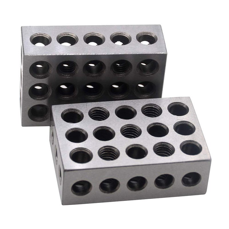 Oudtinx 1-2-3 Blocks Matched Pair Hardened Steel 23 Holes (1"x2"x3") Set Precision Machinist Milling - Image 1
